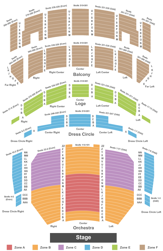 oriental theatre chicago seating chart