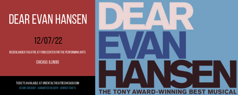 Dear Evan Hansen at James M. Nederlander Theatre